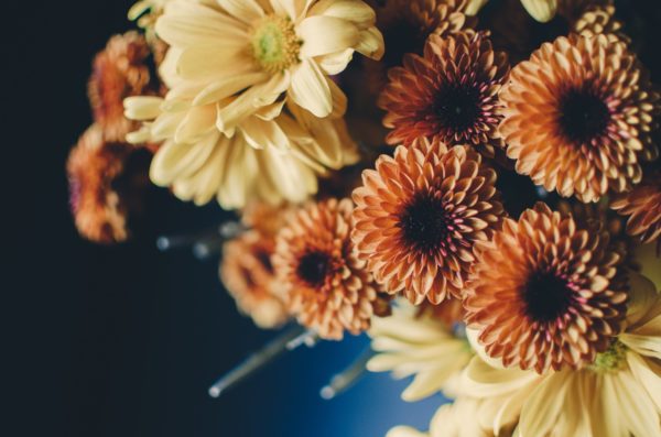 a bouquet of fall flowers